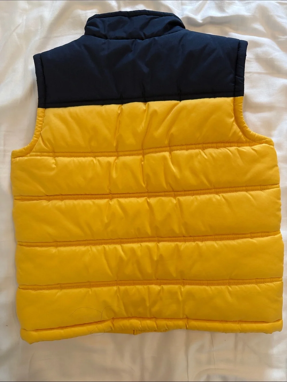 Janie and Jack Yellow and Navy Colorblock Puffer Vest